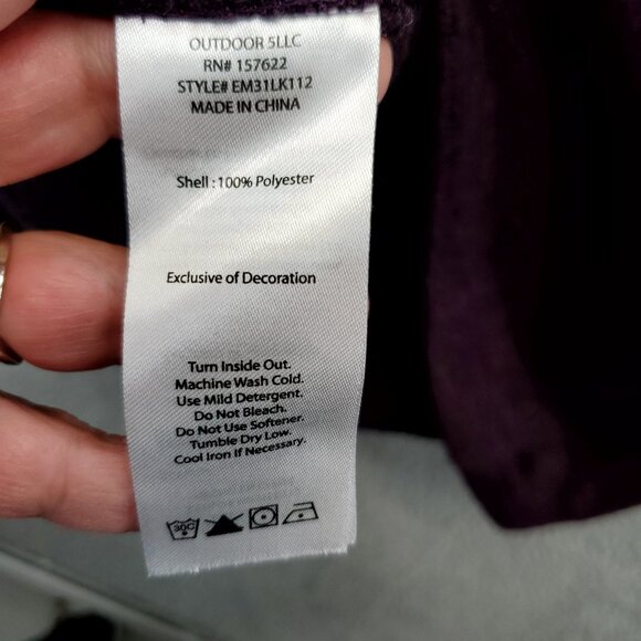 Eddie Bauer Quarter Zip Pullover Jacket Men Small Purple Pockets Outdoor S - Picture 5 of 7